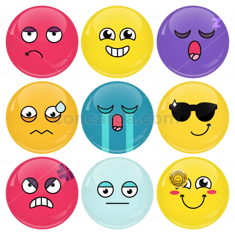 Κονκάρδες emoticons avatar collection colors 9 τεμάχια