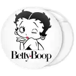 Vintage Betty Boop white pin badge button