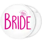 Bride diamond pink pin badge button