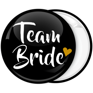 Kονκάρδα μαύρη Team Bride χρυσή καρδιά