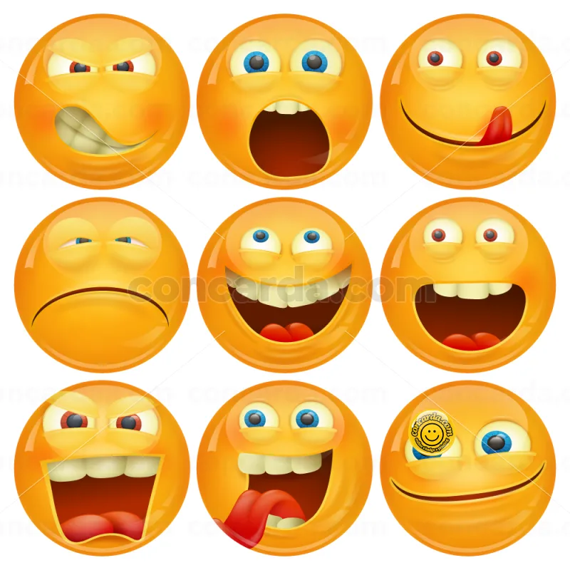 Κονκάρδες emoticons avatar collection 3d 9 τεμάχια