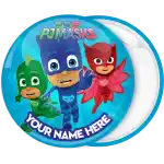 Pjmasks pin badge button with name
