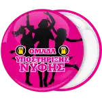 Bride support team pink pin badge button