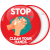 Κονκάρδα Stop Clean your hands κόκκινη