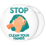 Κονκάρδα Stop Clean your hands λευκή