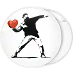 Κονκάρδα Banksy Anarchy thrower  heart