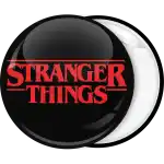 Stranger Things logo red pin badge button