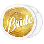 Team Bride gold pin badge button