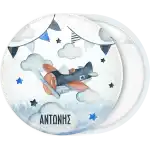 Monoplane vintage pin badge button