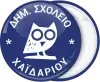 Owl school pin badge blue white 