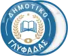 School badge button with school book