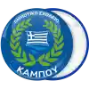 Κονκάρδα παρέλασης μπλε με δάφνη και Ελληνική σημαία