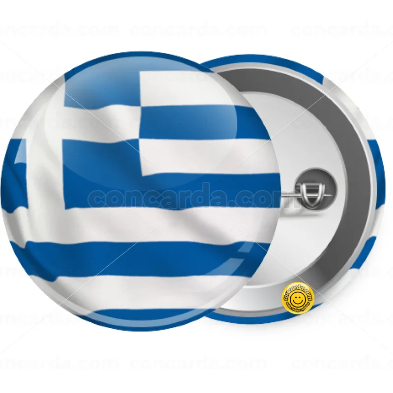 GREEK Flag — Κονκάρδα Στρογγυλή, Παραμάνα 25mm
