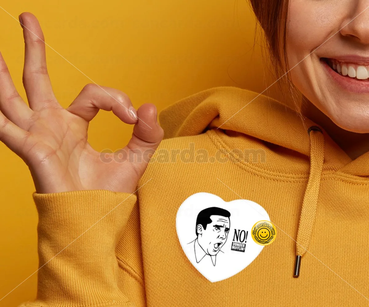The office Michael NO!!! — Κονκάρδα Καρδιά 57mm