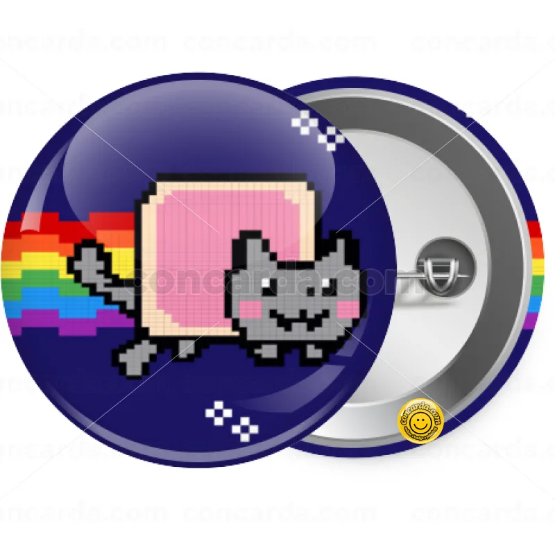 Nyan Pop-Tart Cat — Κονκάρδα Στρογγυλή, Παραμάνα 25mm