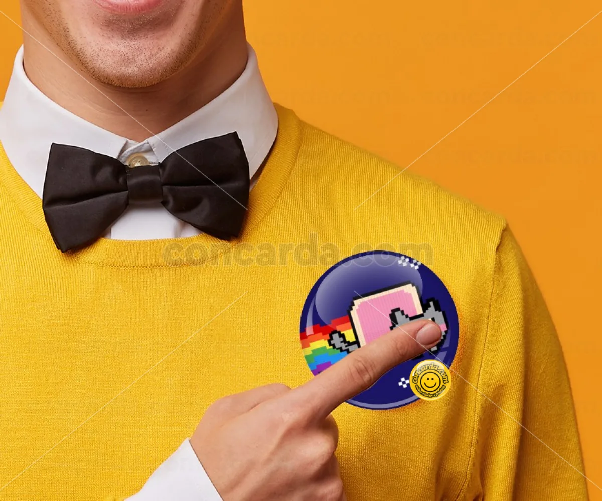Nyan Pop-Tart Cat — Κονκάρδα Στρογγυλή, Παραμάνα 75mm