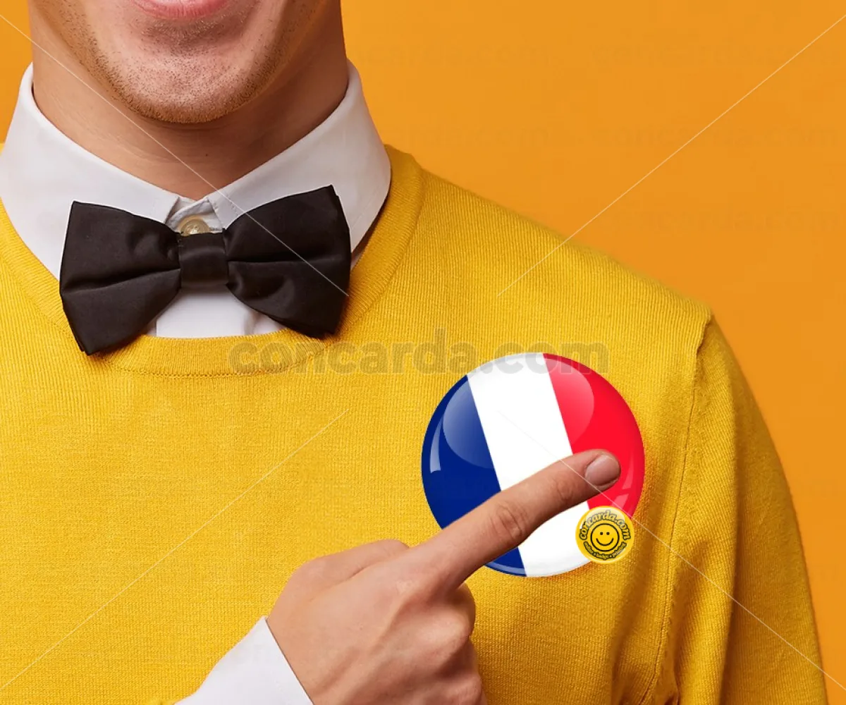 France flag — Κονκάρδα Στρογγυλή, Παραμάνα 75mm