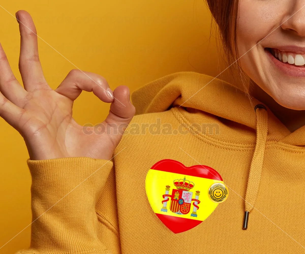 Spain flag — Κονκάρδα Καρδιά 57mm