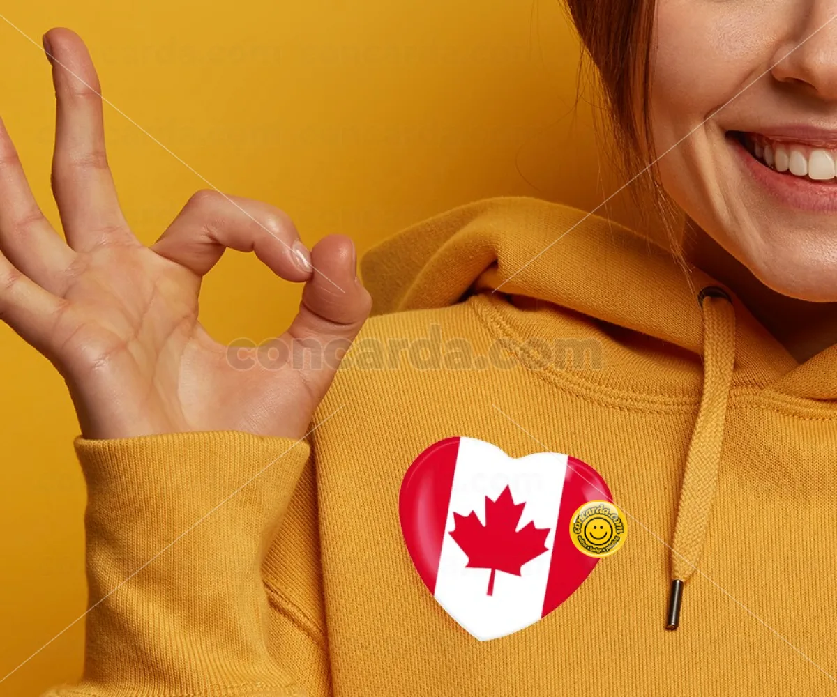 Canada flag — Κονκάρδα Καρδιά 57mm