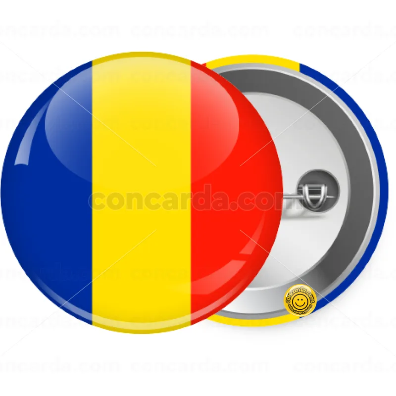 Romania flag — Κονκάρδα Στρογγυλή, Παραμάνα 25mm