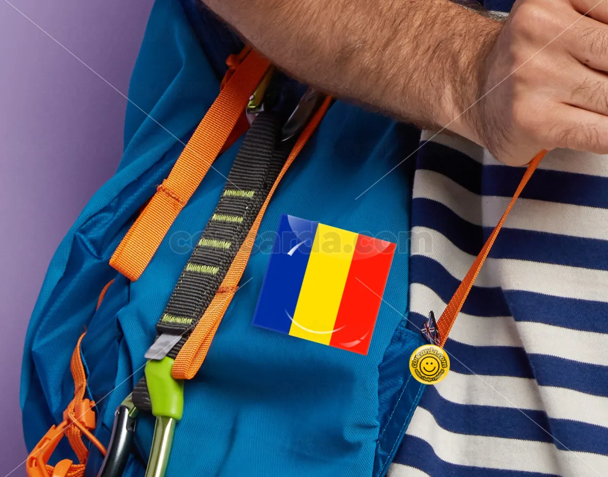 Romania flag — Κονκάρδα Angular, Παραμάνα 50mm