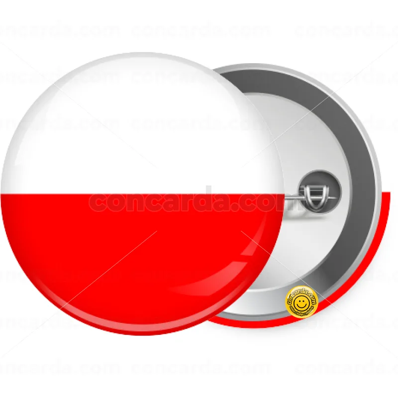Poland flag — Κονκάρδα Στρογγυλή, Παραμάνα 25mm