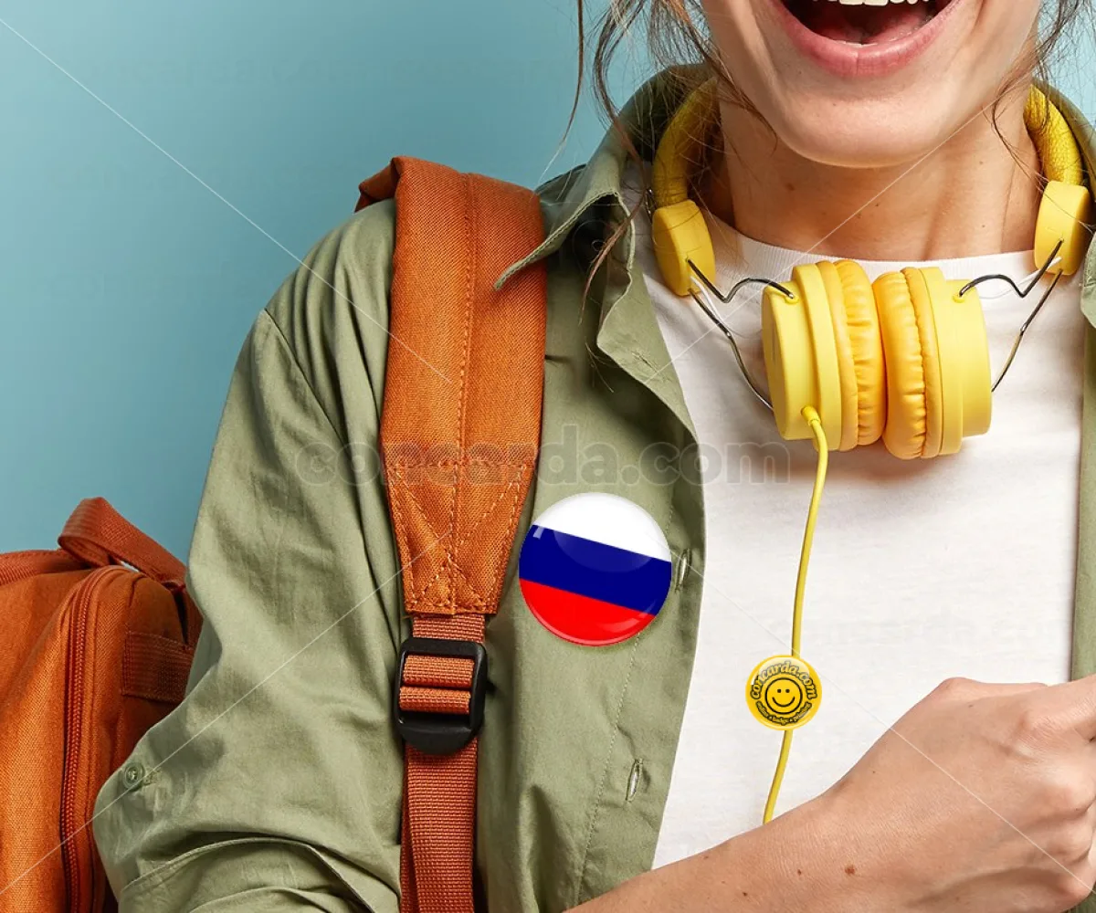 Russia flag — Κονκάρδα Στρογγυλή, Παραμάνα 50mm