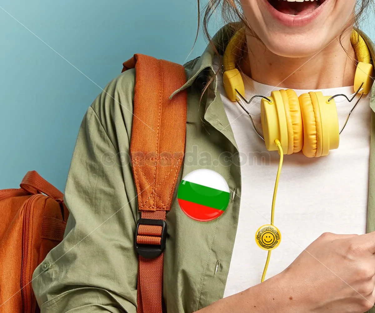 Bulgaria flag — Κονκάρδα Στρογγυλή, Παραμάνα 50mm