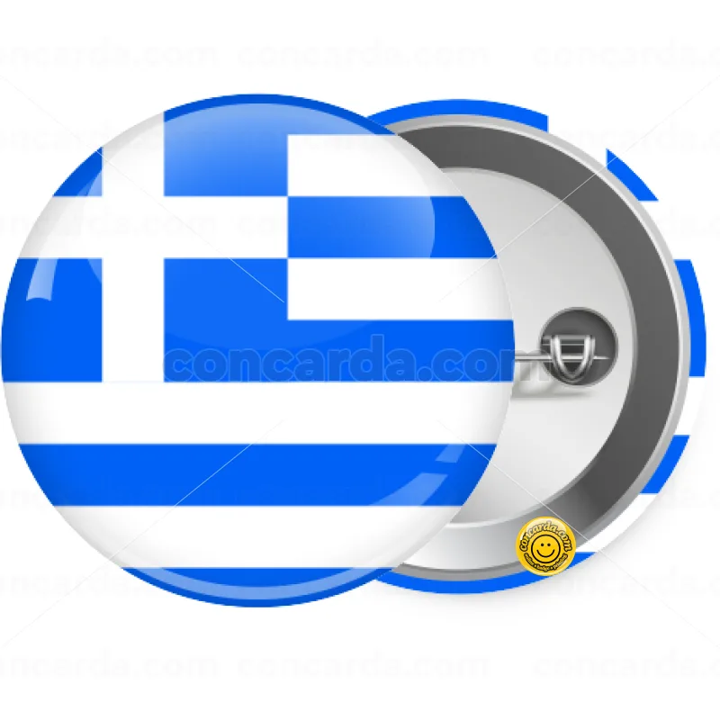 Greece flag — Κονκάρδα Στρογγυλή, Παραμάνα 25mm