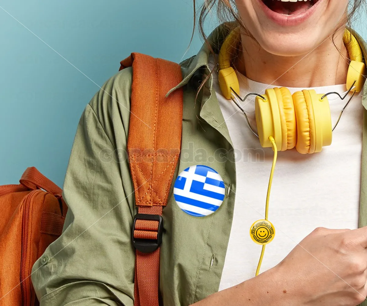 Greece flag — Κονκάρδα Στρογγυλή, Παραμάνα 50mm