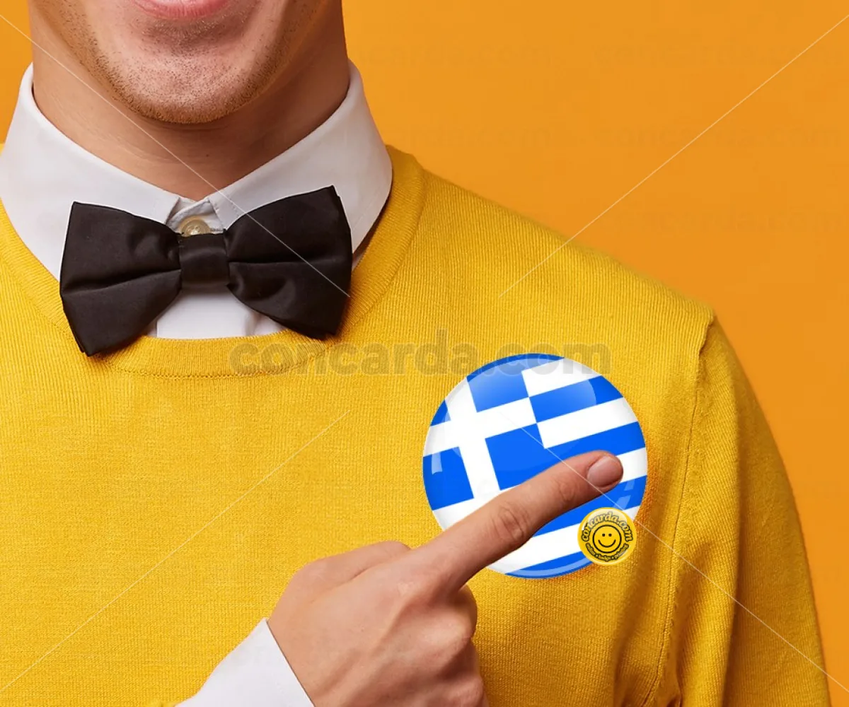 Greece flag — Κονκάρδα Στρογγυλή, Παραμάνα 75mm