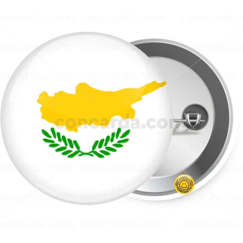 Cyprus flag — Κονκάρδα Στρογγυλή, Παραμάνα 25mm