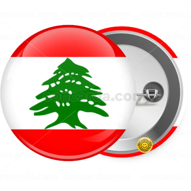 Lebanon flag — Κονκάρδα Στρογγυλή, Παραμάνα 25mm