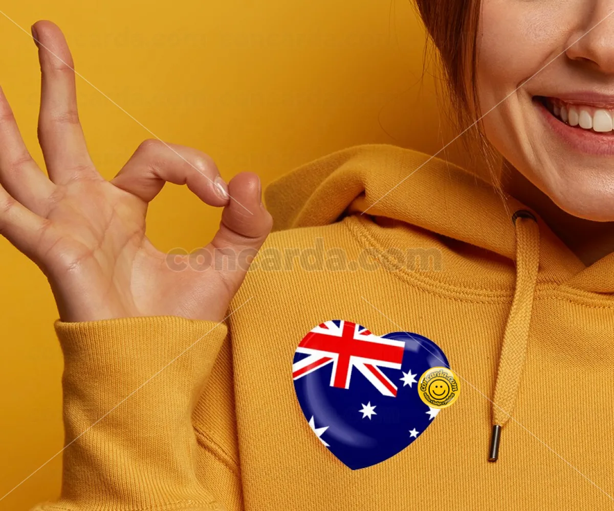 Australia flag — Κονκάρδα Καρδιά 57mm