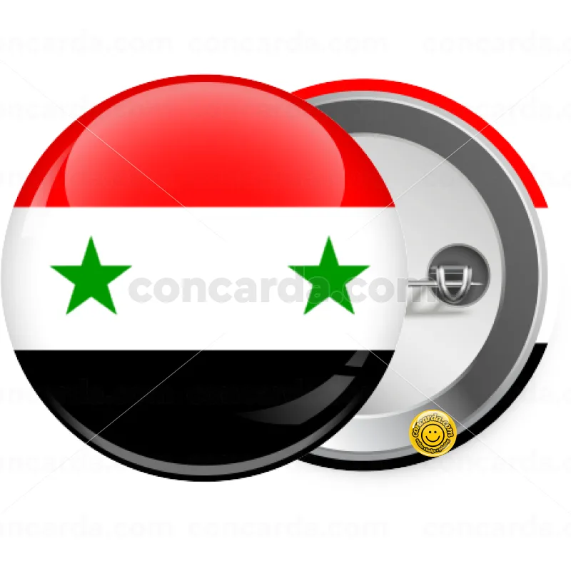 Syria flag — Κονκάρδα Στρογγυλή, Παραμάνα 25mm