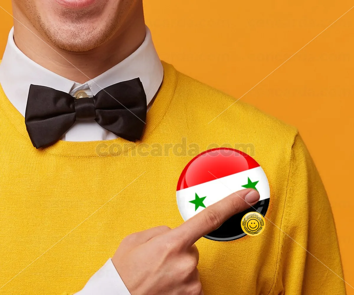 Syria flag — Κονκάρδα Στρογγυλή, Παραμάνα 75mm