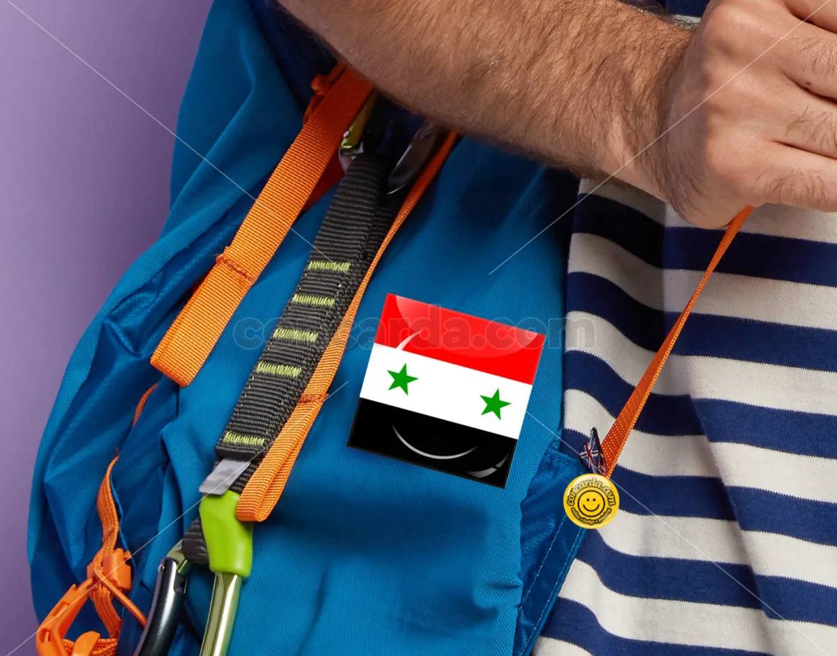 Syria flag — Κονκάρδα Angular, Παραμάνα 50mm