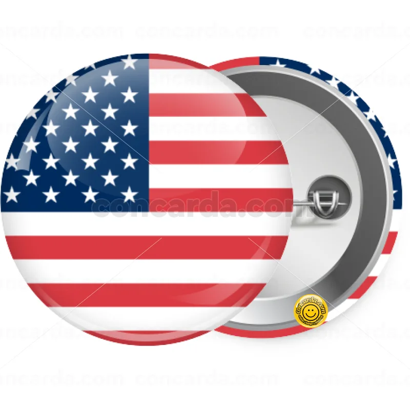 USA flag — Κονκάρδα Στρογγυλή, Παραμάνα 25mm