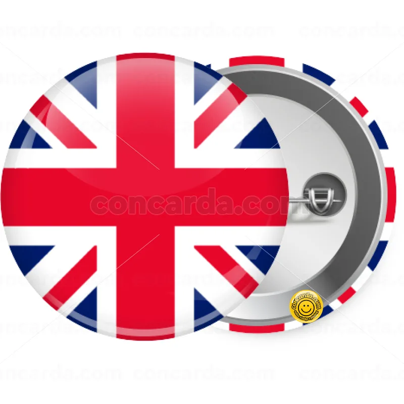 England flag — Κονκάρδα Στρογγυλή, Παραμάνα 25mm