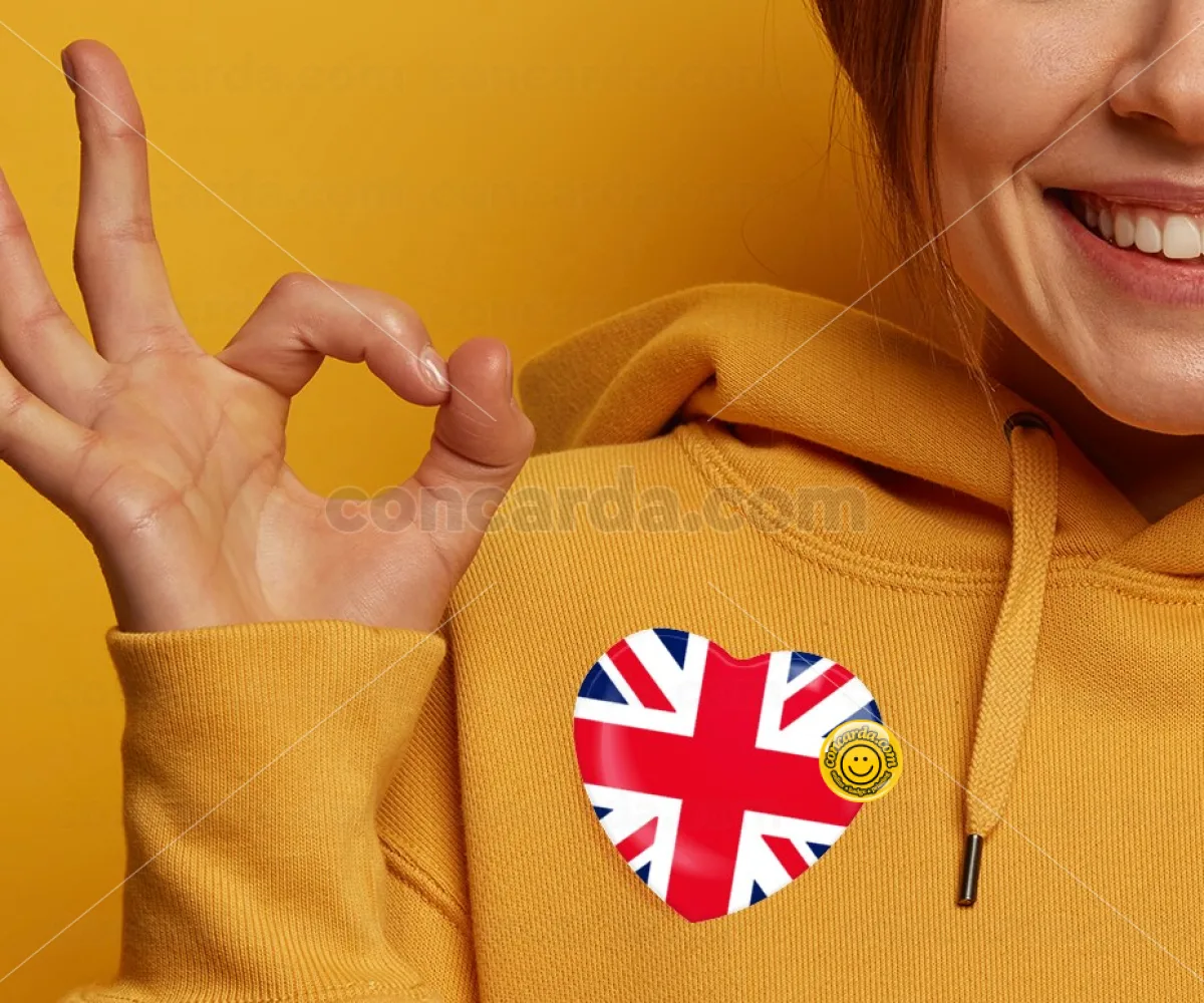 England flag — Κονκάρδα Καρδιά 57mm