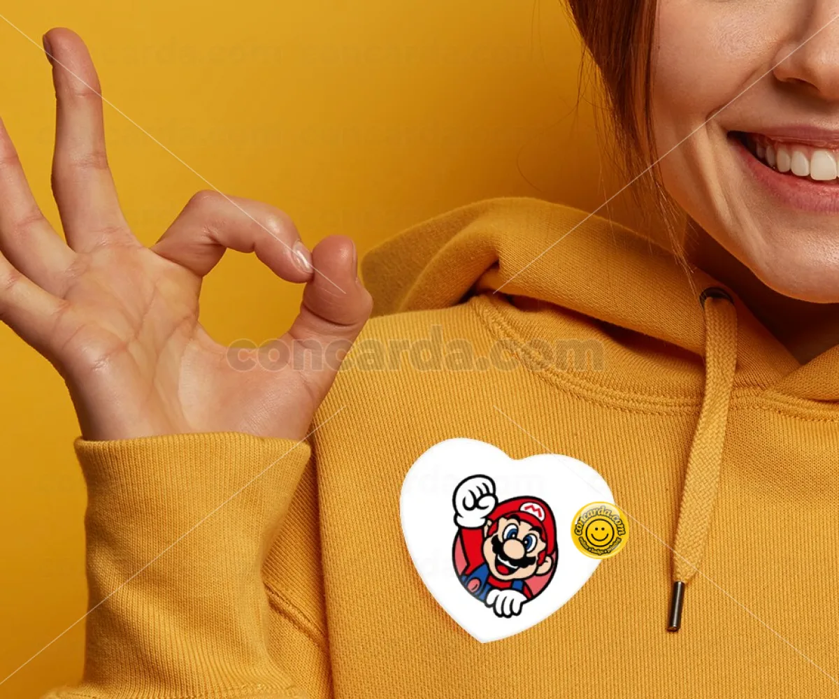 Super mario win — Κονκάρδα Καρδιά 57mm
