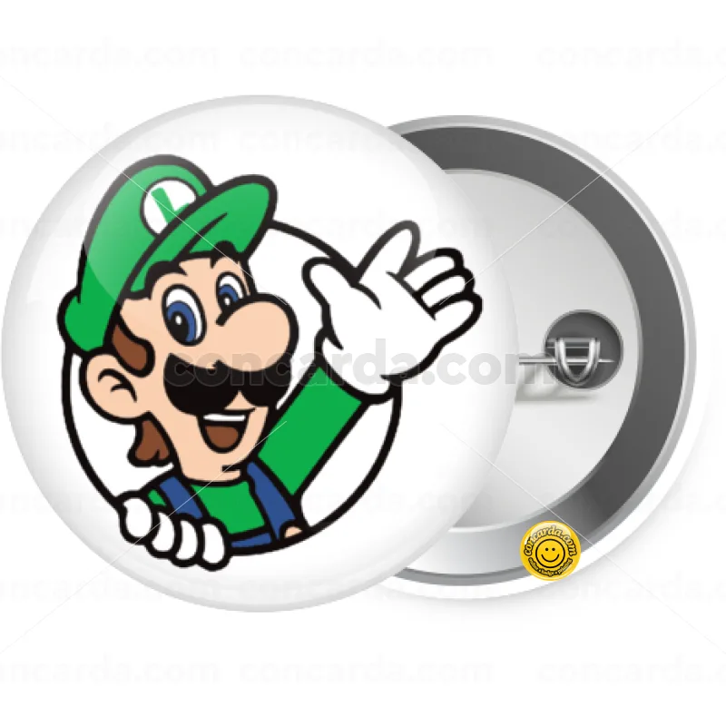 Super mario Luigi win — Κονκάρδα Στρογγυλή, Παραμάνα 25mm