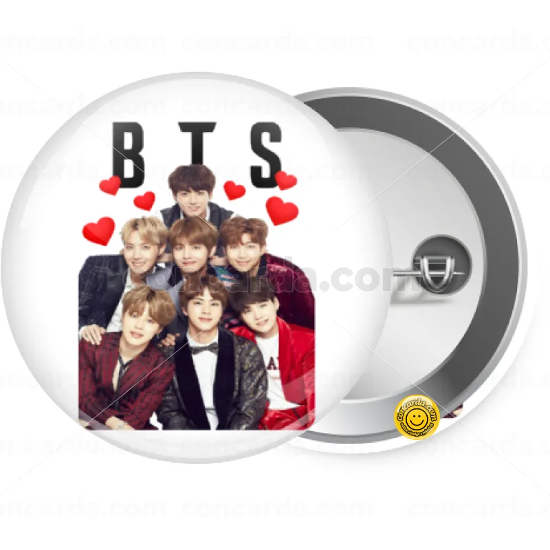 BTS hearts — Κονκάρδα Στρογγυλή, Παραμάνα 25mm