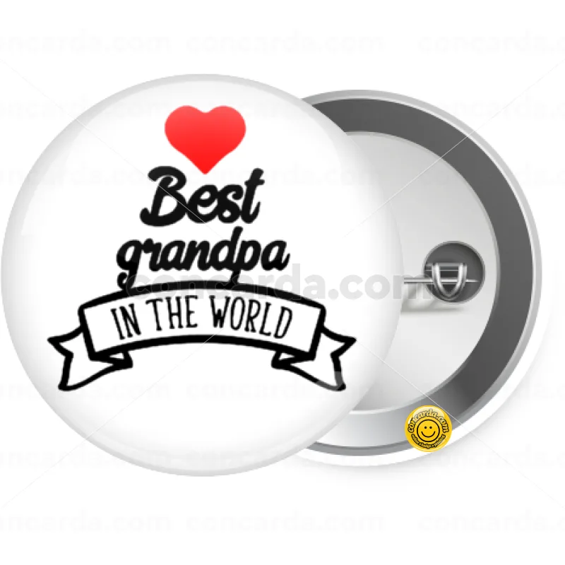 Best Grandpa in the world — Κονκάρδα Στρογγυλή, Παραμάνα 25mm