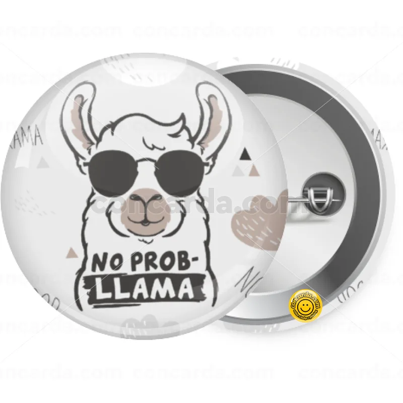 No Prob Llama — Κονκάρδα Στρογγυλή, Παραμάνα 25mm