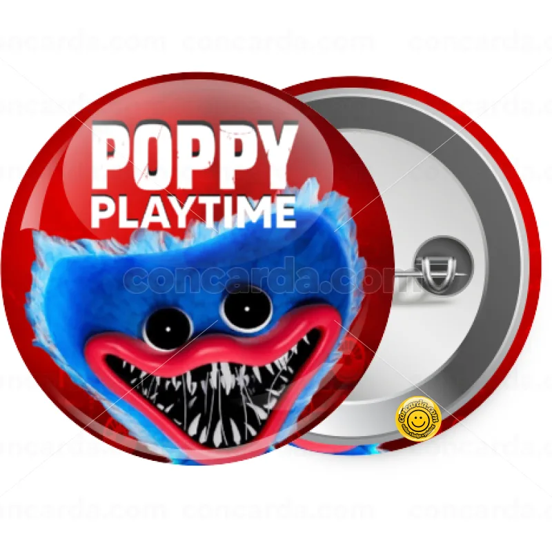 Poppy Playtime Huggy wuggy — Κονκάρδα Στρογγυλή, Παραμάνα 25mm