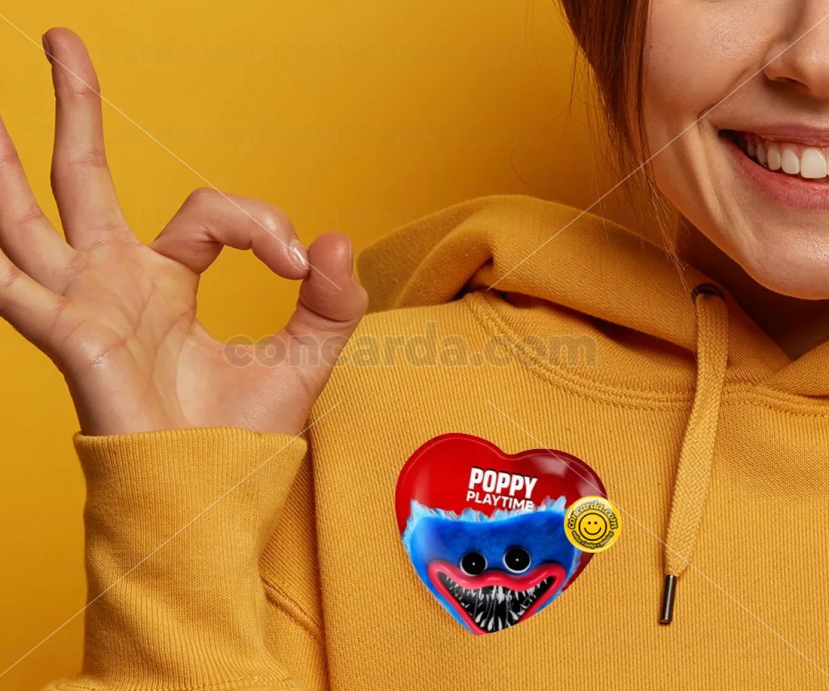 Poppy Playtime Huggy wuggy — Κονκάρδα Καρδιά 57mm