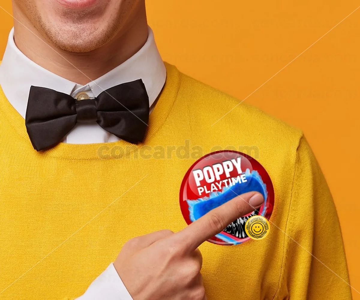 Poppy Playtime Huggy wuggy — Κονκάρδα Στρογγυλή, Παραμάνα 75mm