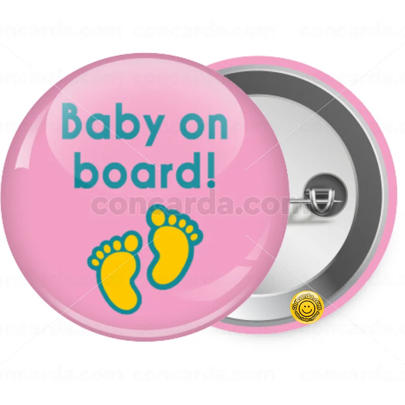 Baby on Board πατουσα Κορίτσι — Κονκάρδα Στρογγυλή, Παραμάνα 25mm