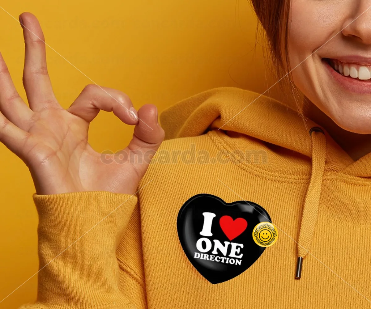 I Love, One Direction — Κονκάρδα Καρδιά 57mm
